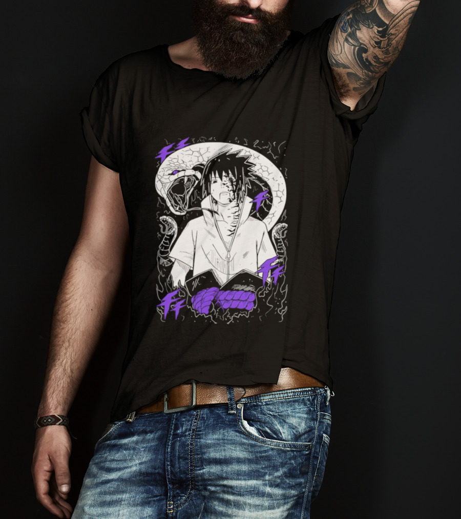 Sasuke Uchiha Orochimaru Snake Naruto Susanoo Mangekyo Sharingan T-Shirt