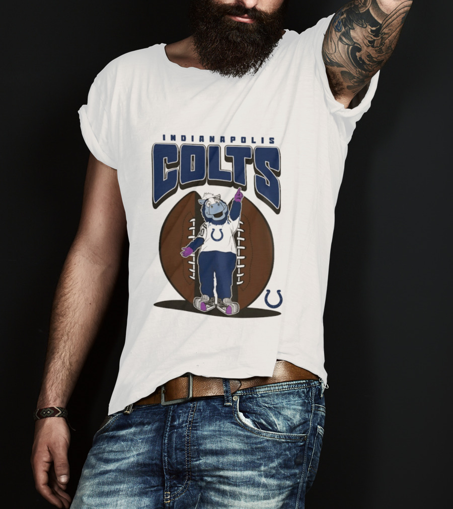 Indianapolis Colts Blue Mania Mascot Football 2026 T-Shirt