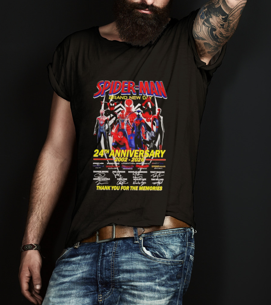 Spider Man Brand New Day 24th Anniversary 2002 2026 Thank You For The Memories T-Shirt