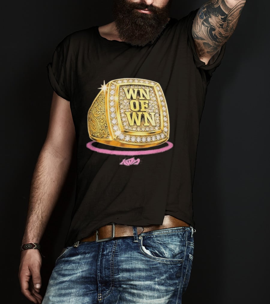 WN OF WIN Championship Gold Ring With Diamonds T-Shirt