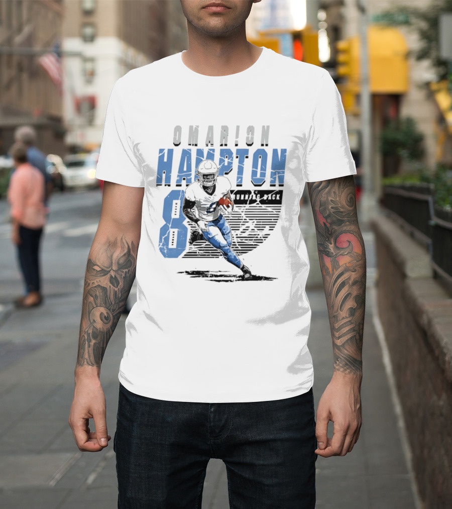 Omarion Hampton 8 Running Back Los Angeles Chargers Football T-Shirt