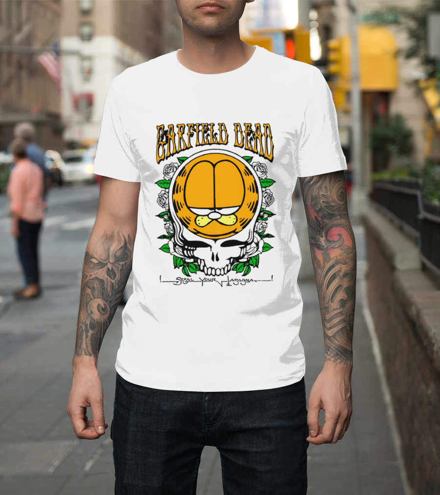 Garfield Dead Steal Your Lasagna Grateful Mashup T-Shirt