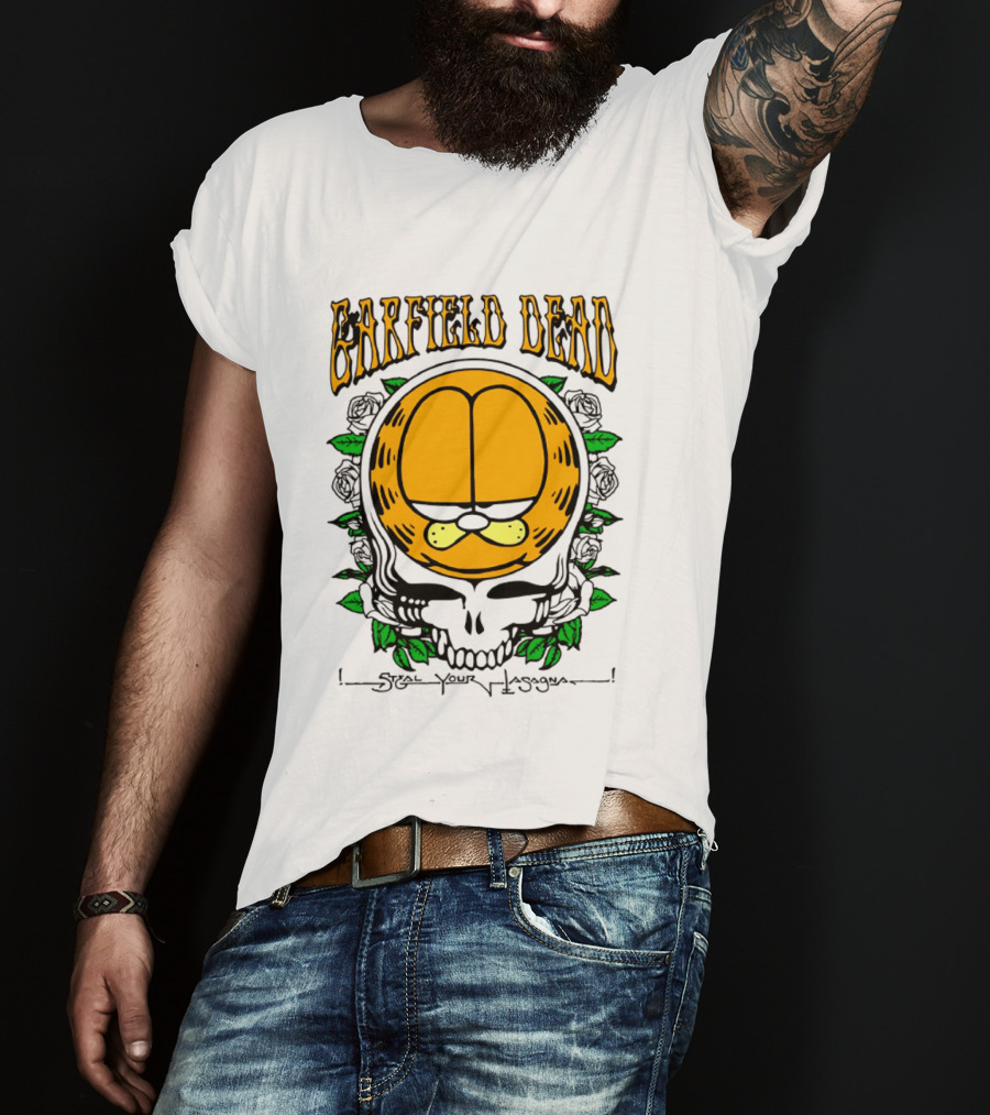 Garfield Dead Steal Your Lasagna Grateful Mashup T-Shirt