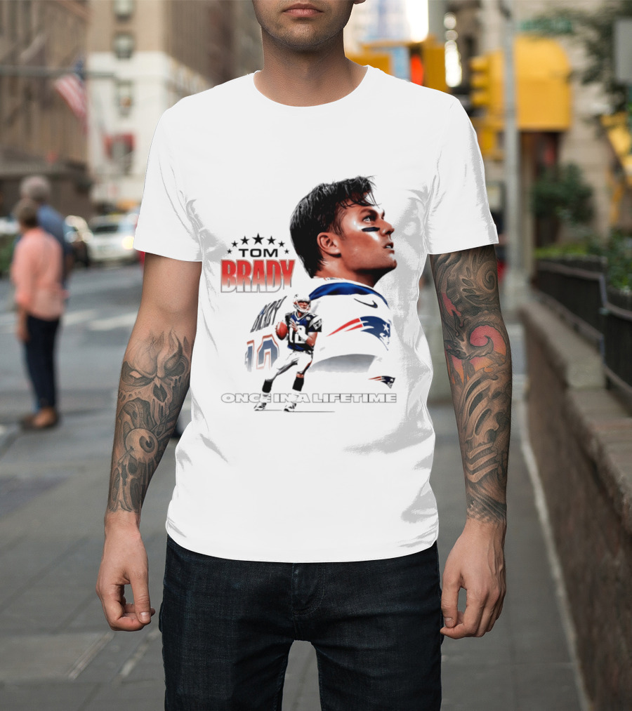 Tom Brady New England Patriots Once In A Lifetime Stars Collage T-Shirt