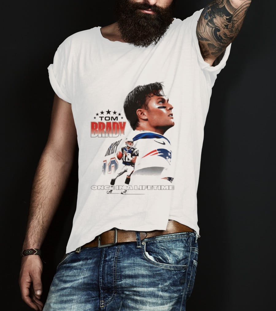 Tom Brady New England Patriots Once In A Lifetime Stars Collage T-Shirt
