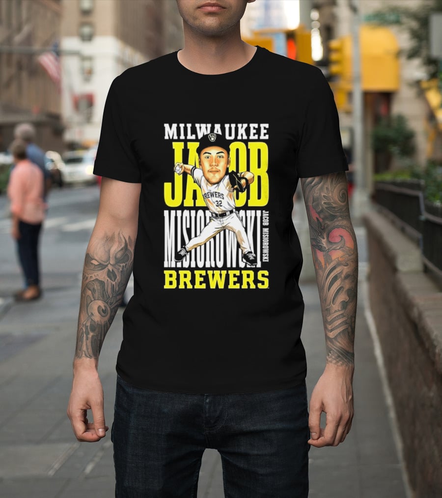 Milwaukee Brewers Jacob Misiorowski Caricature 2026 MLB T-Shirt