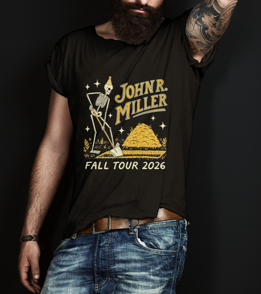 John R. Miller Skeleton With Shovel Fall Tour 2026 T-Shirt