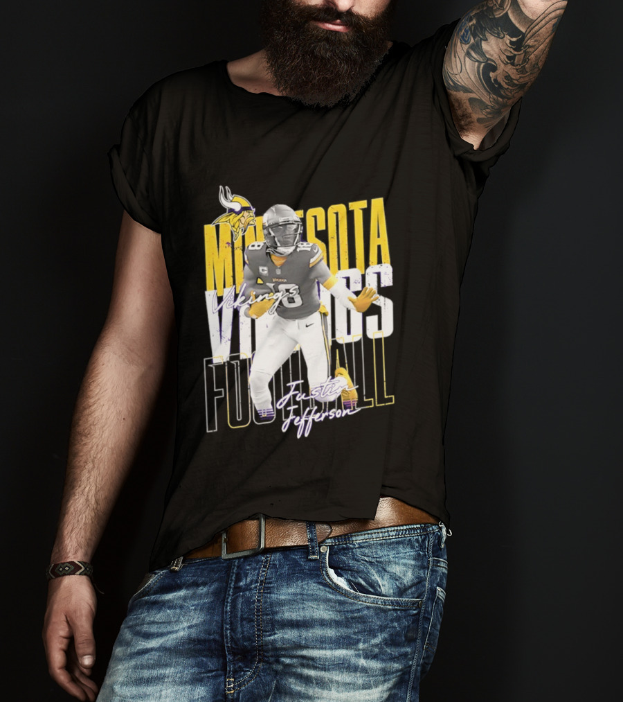 Minnesota Vikings Football Legends Justin Jefferson Iconic 18 T-Shirt