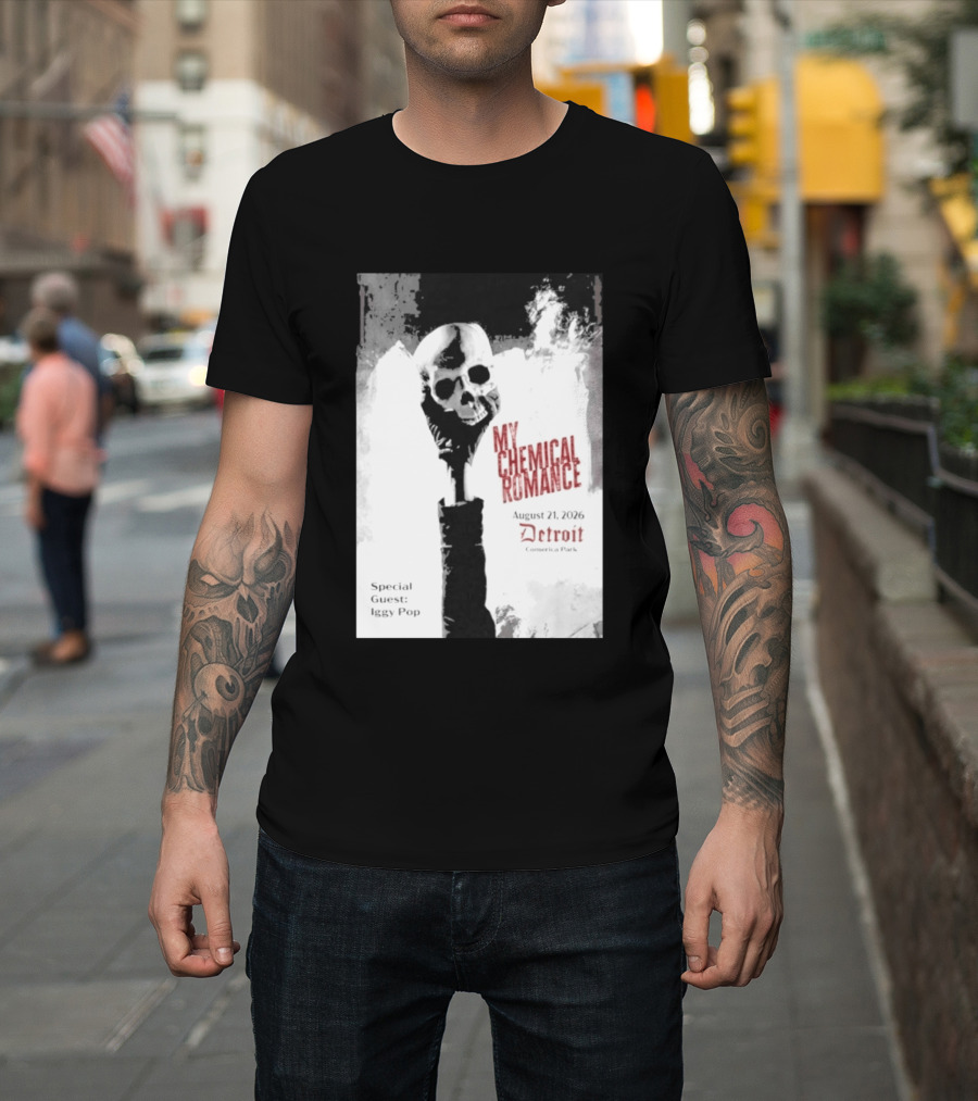 My Chemical Romance Iggy Pop August 21 2026 Comerica Park Detroit T-Shirt