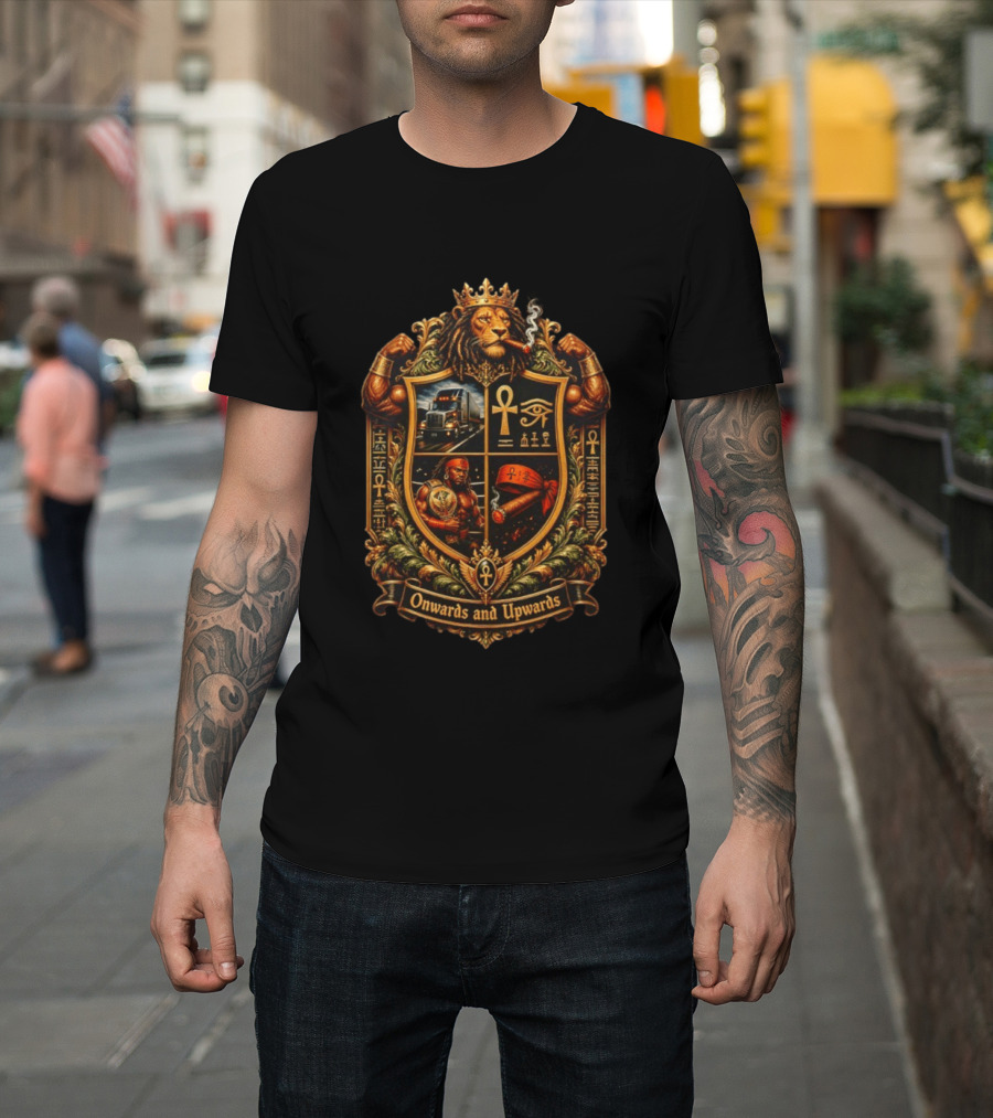 Onwards And Upwards Egyptian Ankh Lion King Smoking Cigar Truck T-Shirt