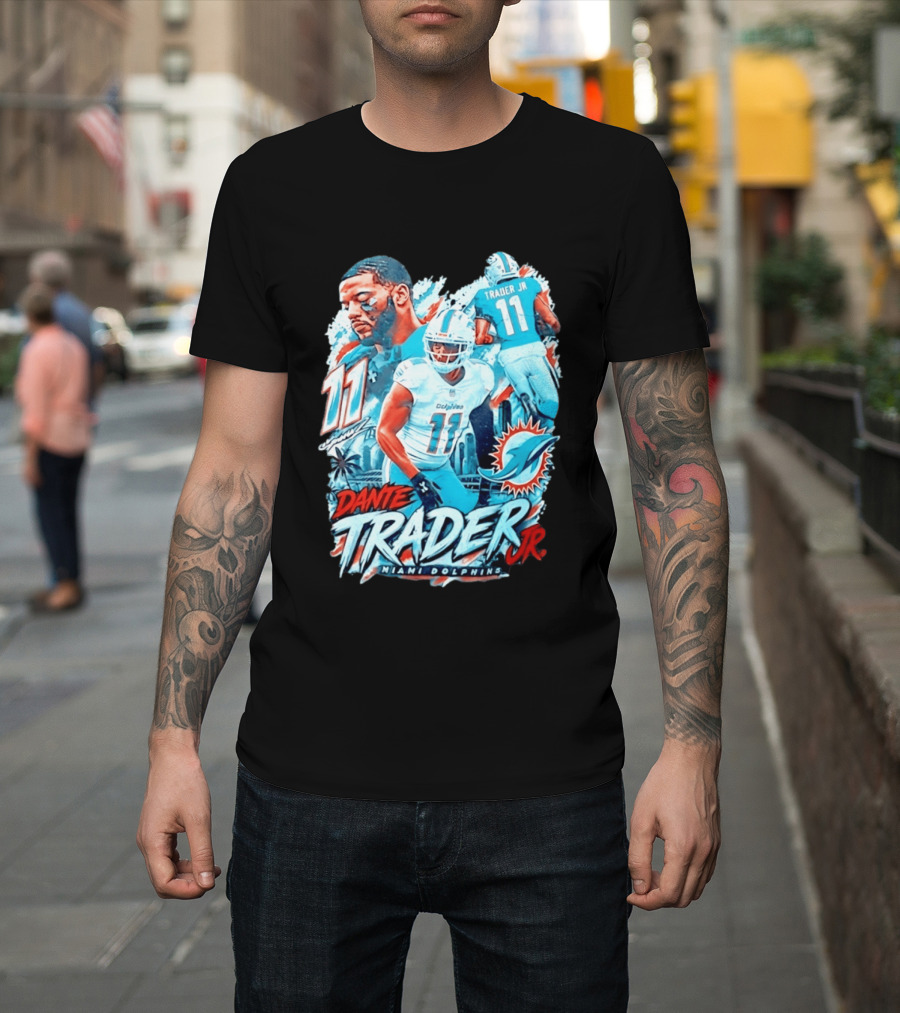 Dante Trader Jr 11 Miami Dolphins Football Player T-Shirt