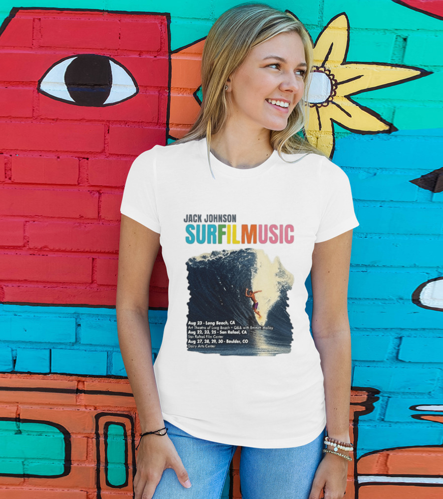 Jack Johnson Surf Film Music Long Beach Art Theatre Aug 23 2026 T-Shirt