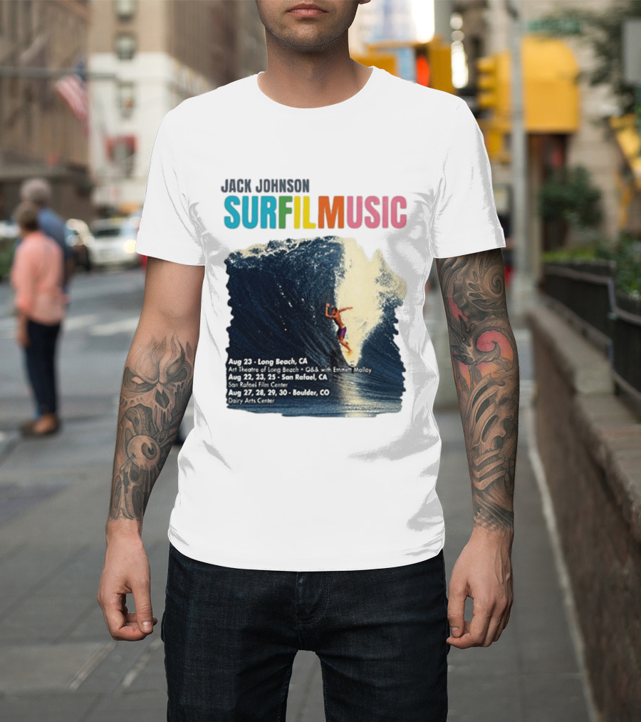 Jack Johnson Surf Film Music Long Beach Art Theatre Aug 23 2026 T-Shirt