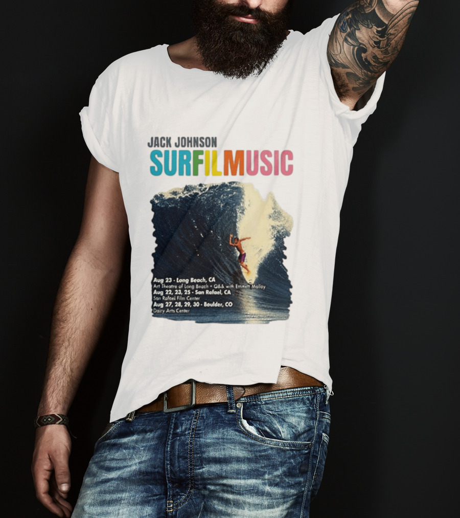 Jack Johnson Surf Film Music Long Beach Art Theatre Aug 23 2026 T-Shirt