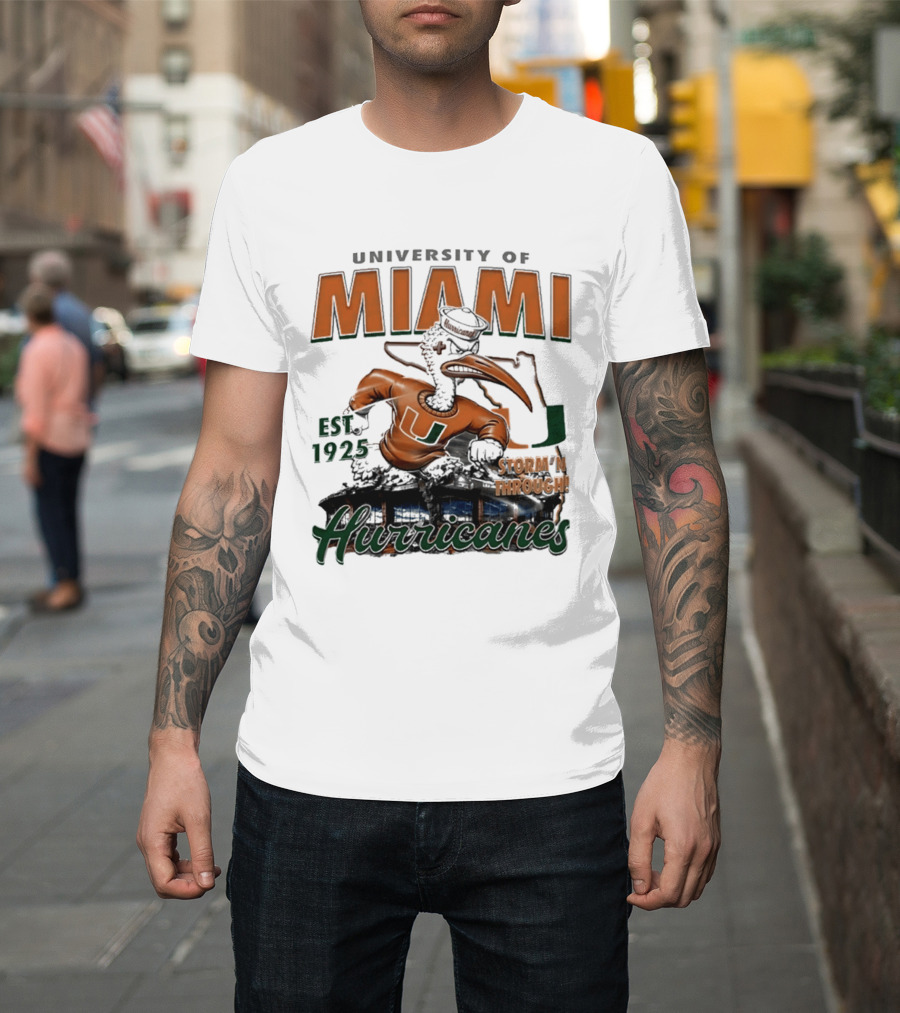 University Of Miami Hurricanes Est 1925 Storm'N Through T-Shirt