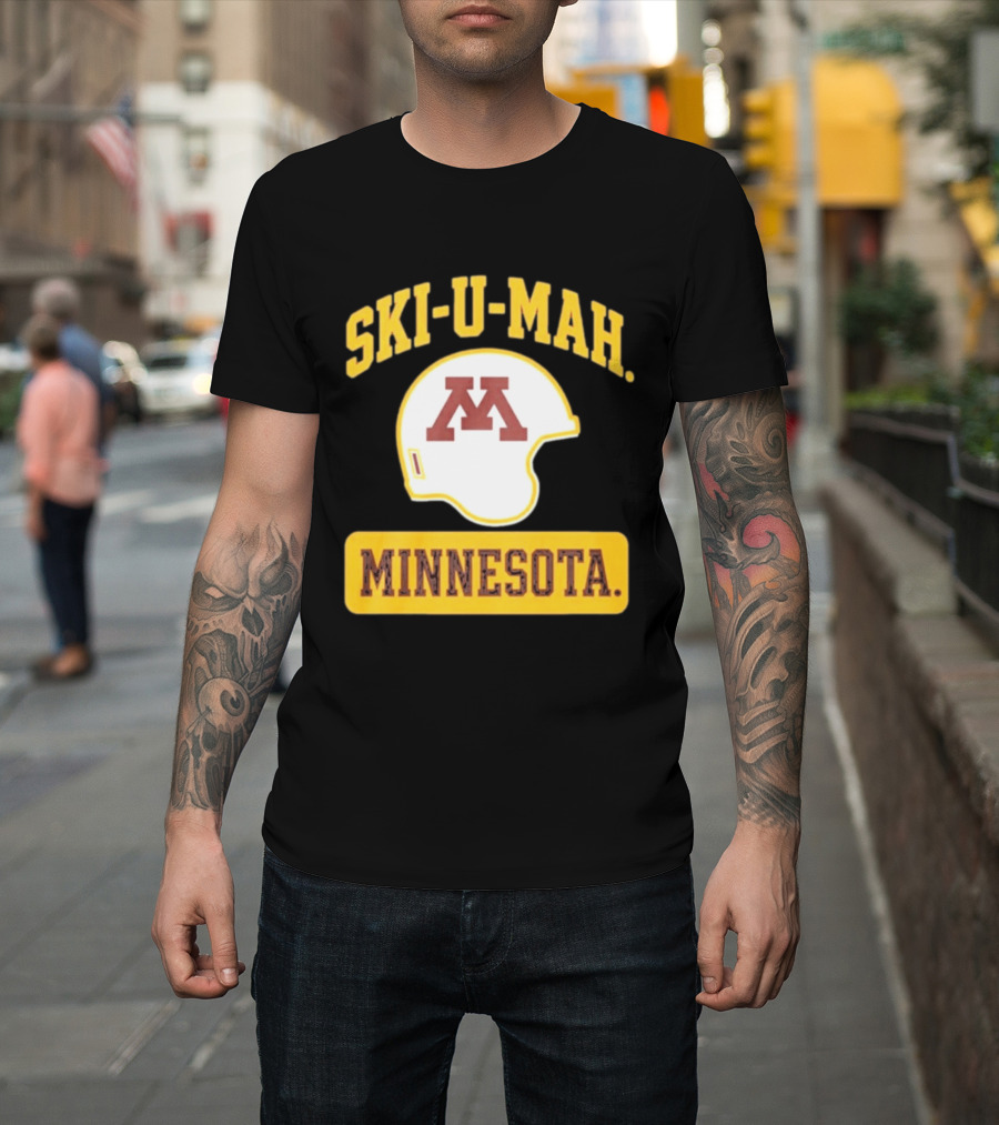 Mills Armbruster Ski U Mah Minnesota Football Helmet T-Shirt