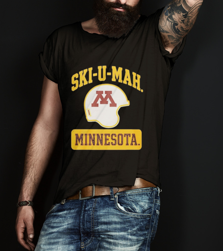 Mills Armbruster Ski U Mah Minnesota Football Helmet T-Shirt