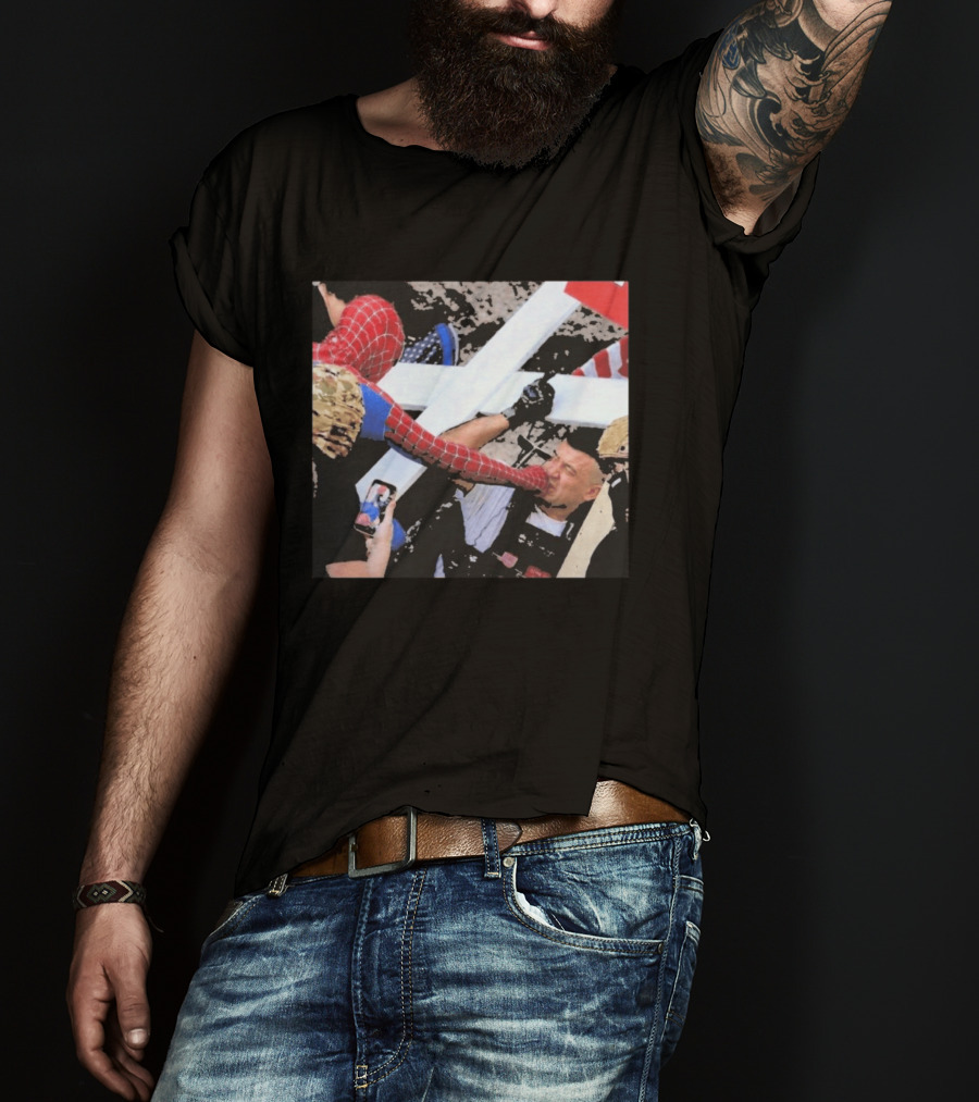 Minneapolis Spiderman Punching Police Protest Scene T-Shirt