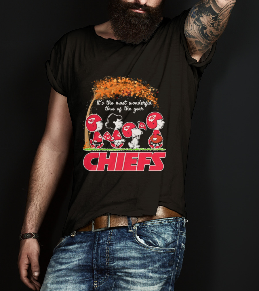 Peanuts Kansas City Chiefs Halloween 2026 Most Wonderful Time Of The Year T-Shirt