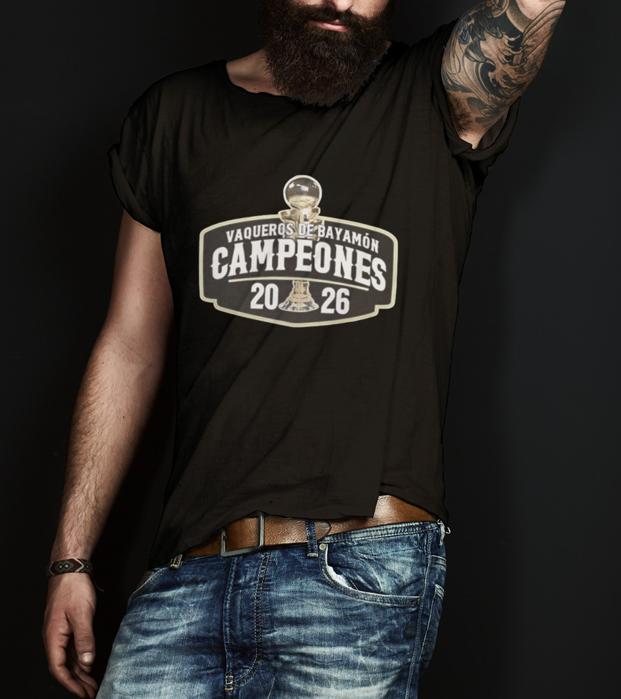 Vaqueros De Bayamón Campeones 2026 Trophy Celebration T-Shirt