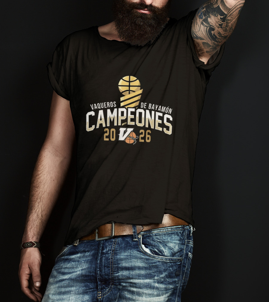 Vaqueros De Bayamon 2026 Campeones Trophy Basketball 18 BSN T-Shirt