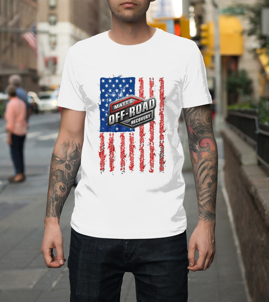 Matt's Off Road Recovery Patriotic Stars And Stripes T-Shirt