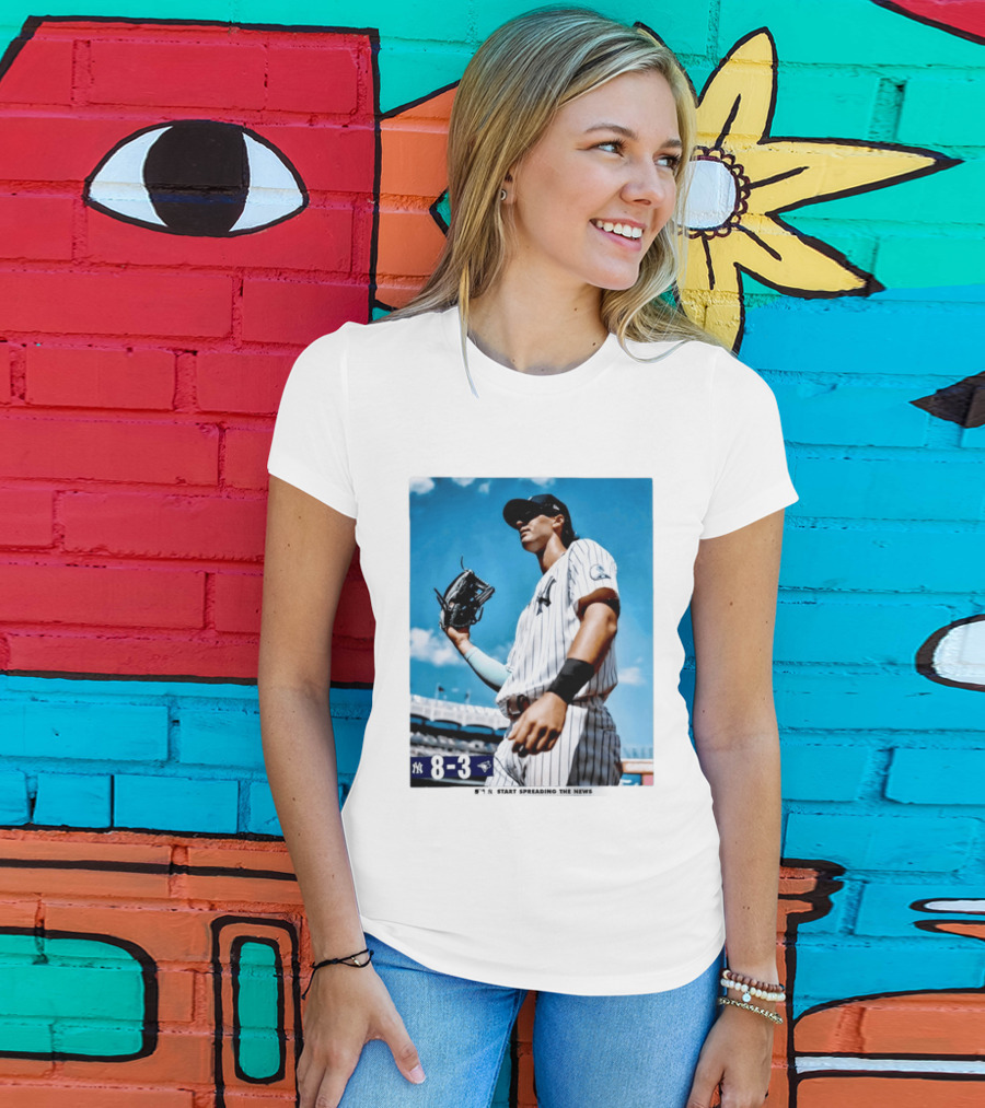 New York Yankees Player 8 3 Start Spreading The News T-Shirt
