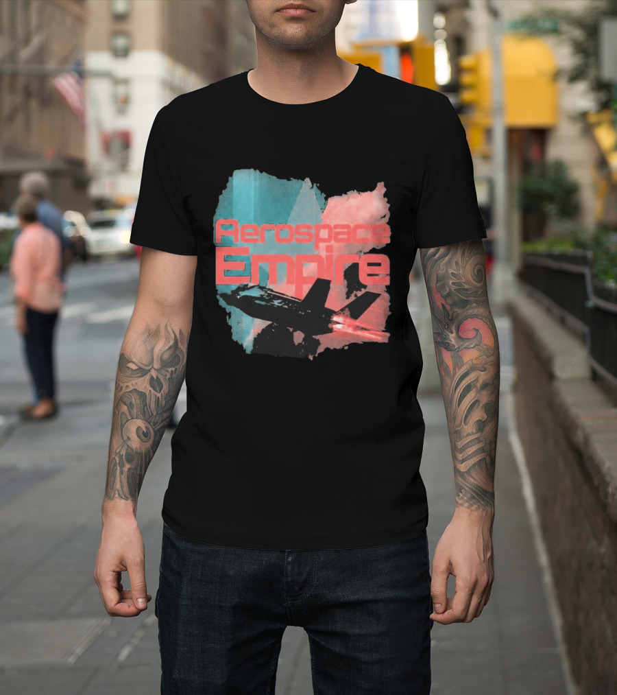 Aerospace Empire Futuristic Jet With Vapor Trails And Vibrant Color Palette T-Shirt