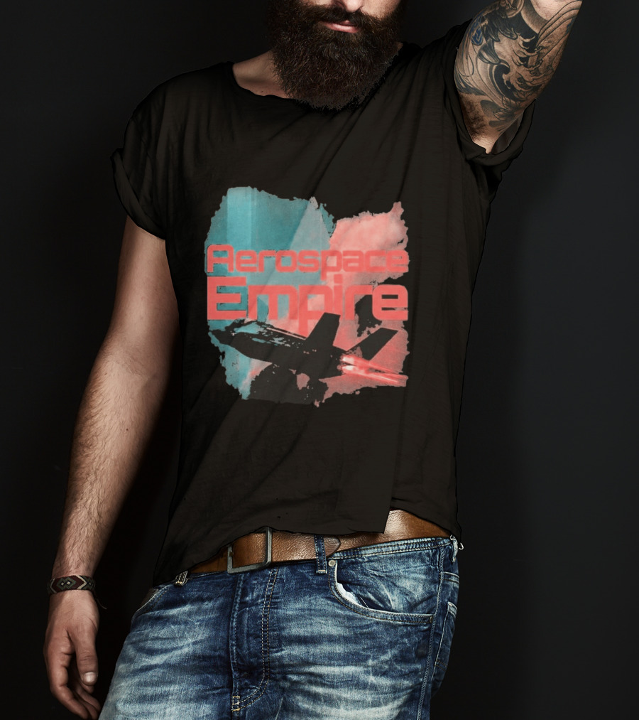 Aerospace Empire Futuristic Jet With Vapor Trails And Vibrant Color Palette T-Shirt
