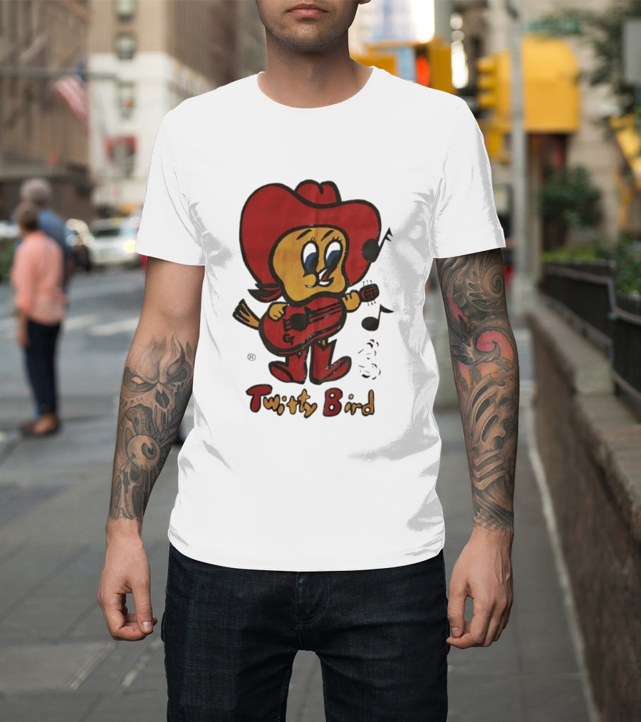 Twitty Bird Cowboy Musician Playing Guitar T-Shirt