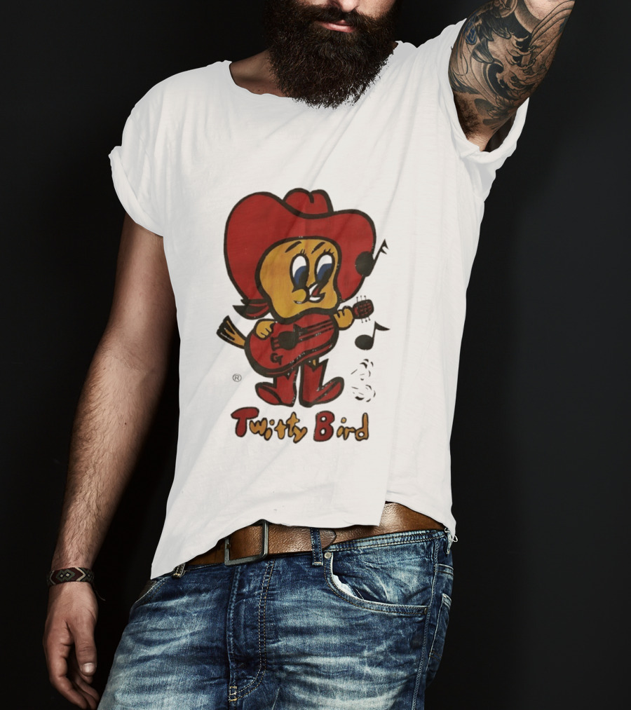 Twitty Bird Cowboy Musician Playing Guitar T-Shirt