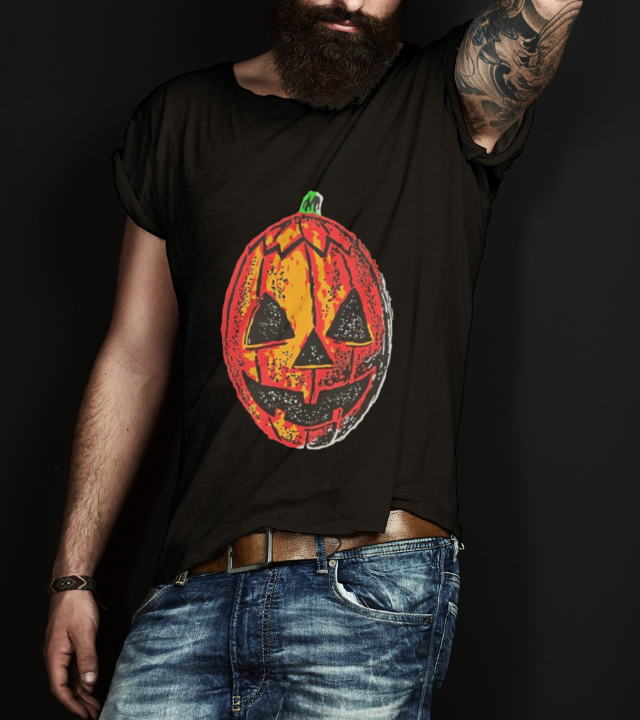 Halloween Trio Pumpkin Jack O' Lantern Black And Orange T-Shirt