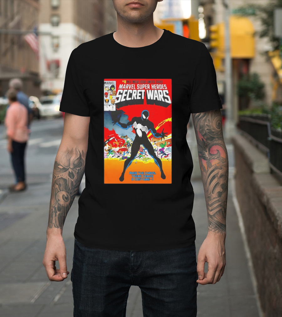 Marvel Super Heroes Secret Wars Number 8 Black Costume Amid The Chaos There Comes A Costume T-Shirt