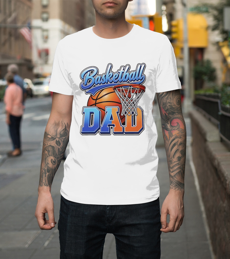 Basketball Dad Father Hoops Sports Fan Basketball Gift Dad T-Shirt