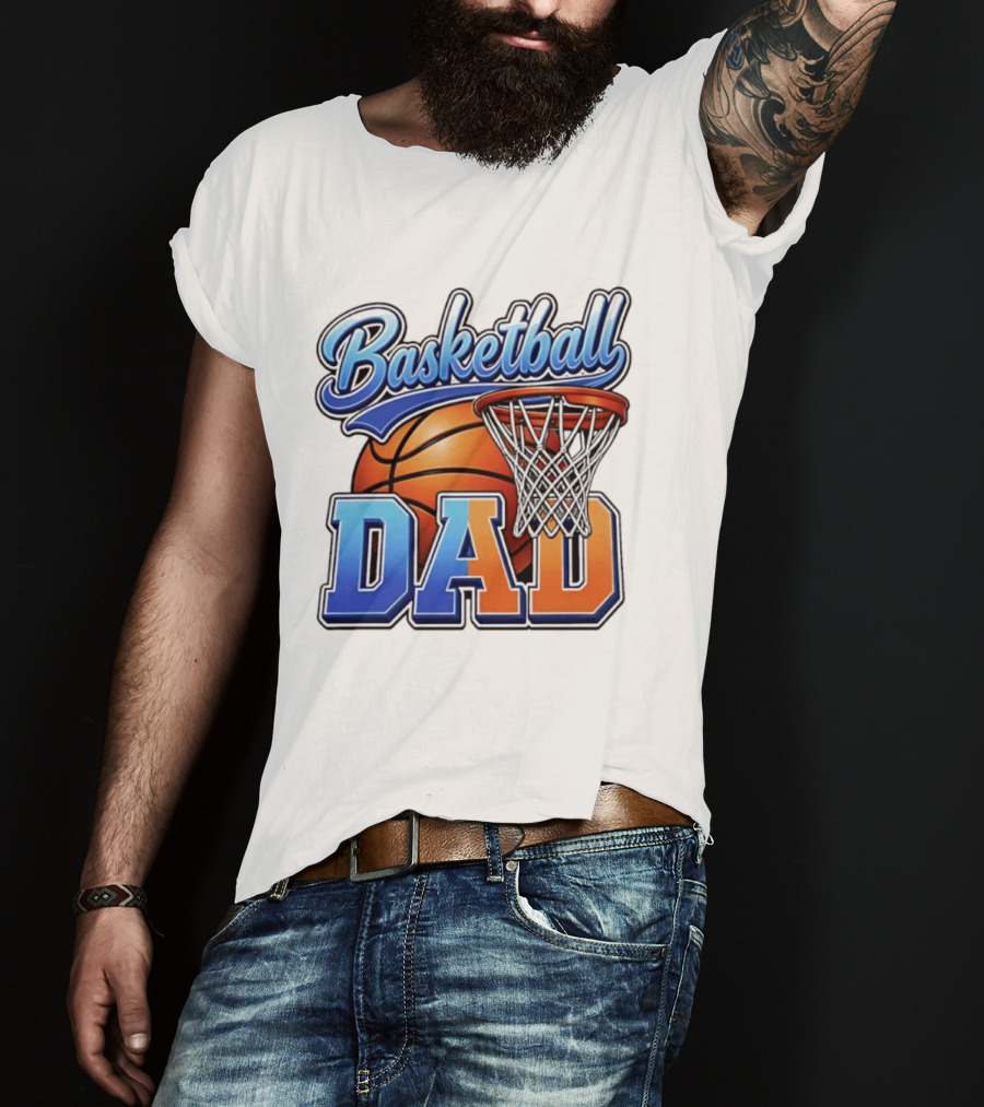 Basketball Dad Father Hoops Sports Fan Basketball Gift Dad T-Shirt