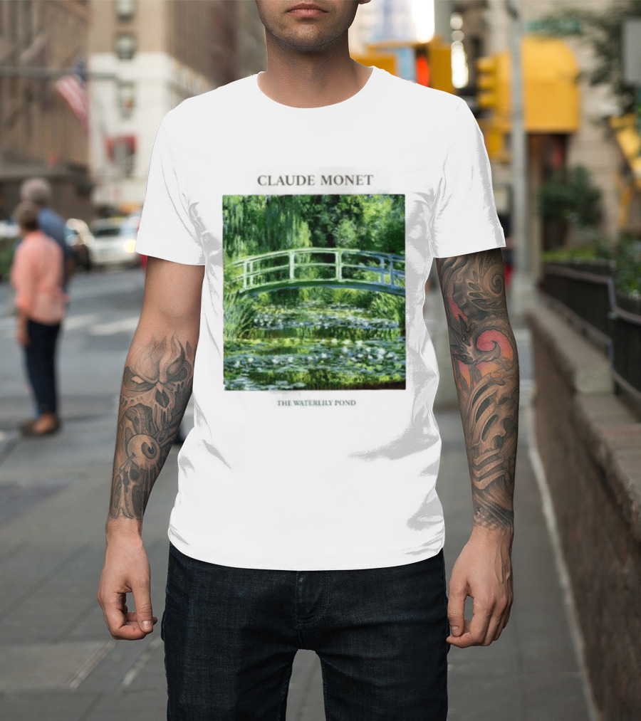Claude Monet The Waterlily Pond Painting Scenic Landscape T-Shirt
