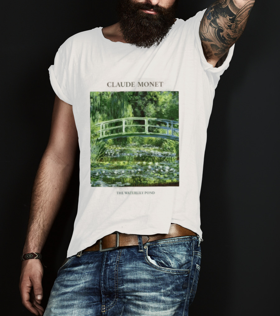 Claude Monet The Waterlily Pond Painting Scenic Landscape T-Shirt