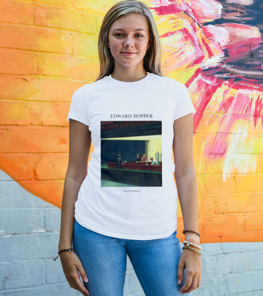 Edward Hopper Nighthawks Phillies Painting T-Shirt