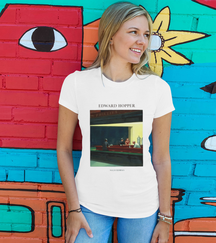 Edward Hopper Nighthawks Phillies Painting T-Shirt