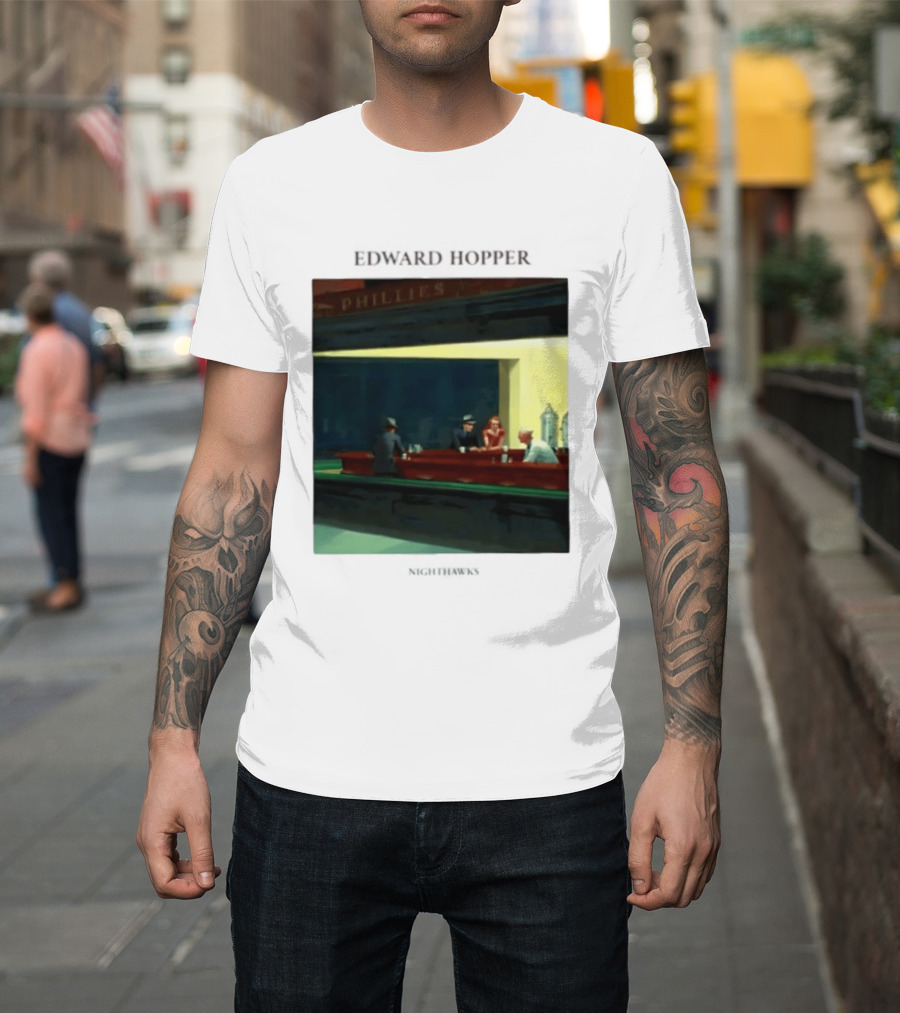 Edward Hopper Nighthawks Phillies Painting T-Shirt