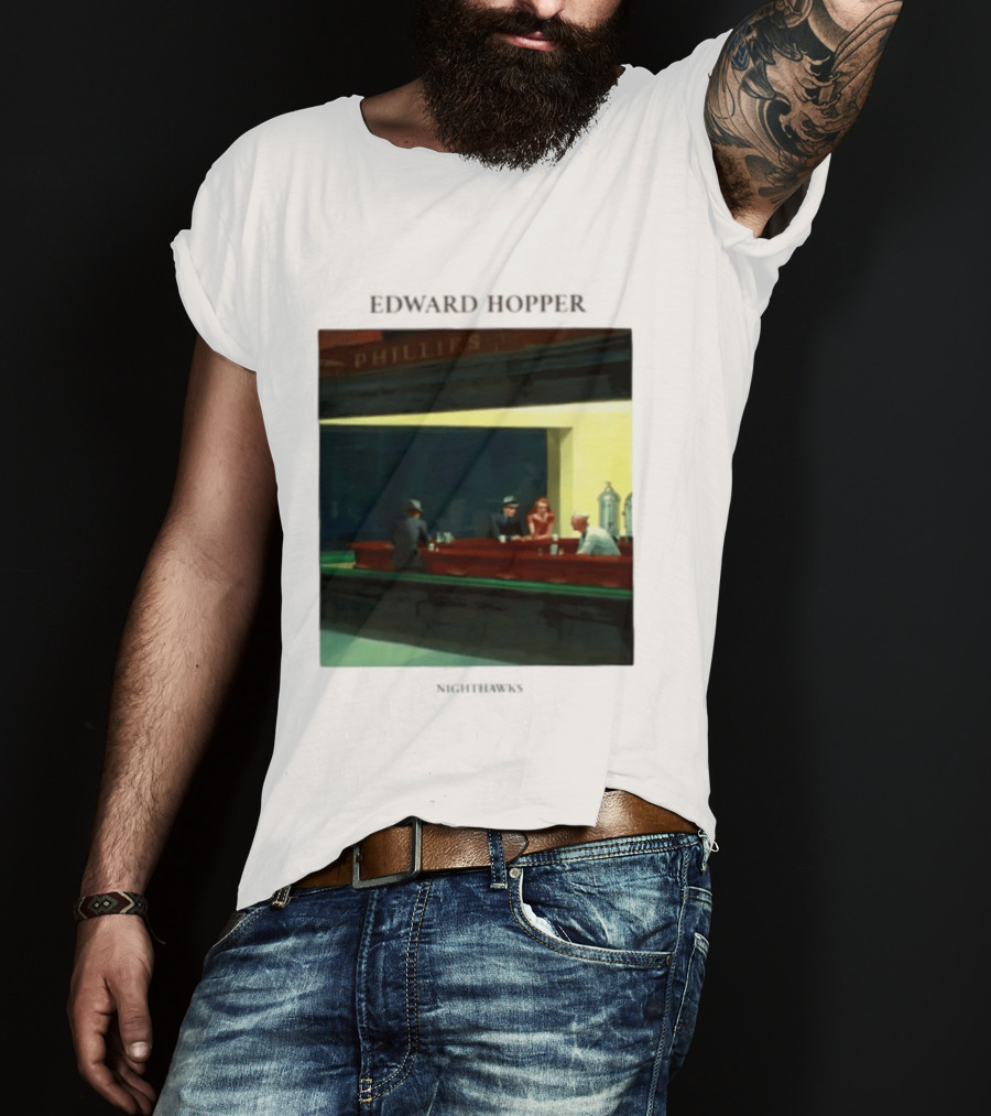 Edward Hopper Nighthawks Phillies Painting T-Shirt