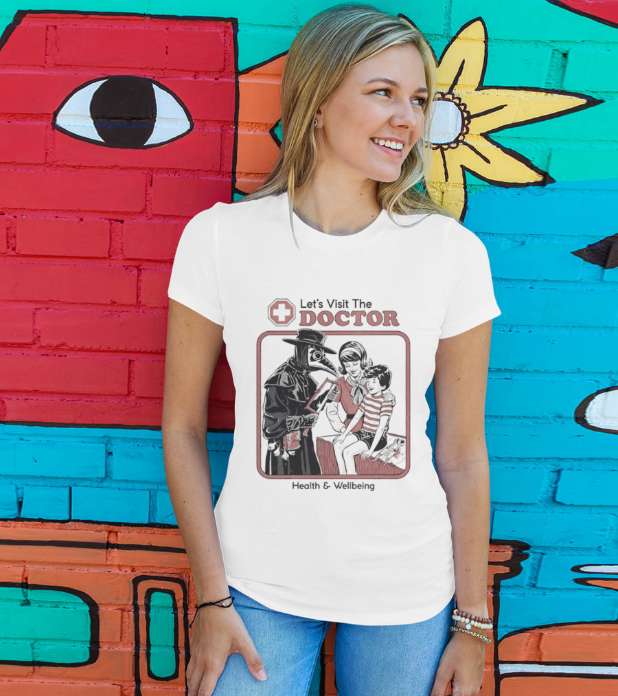 Let's Visit The Doctor Health And Wellbeing Vintage Medical Scene T-Shirt
