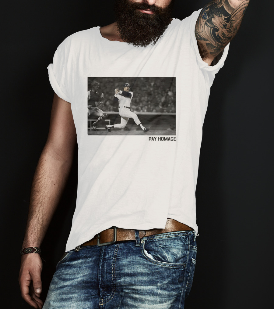 Reggie Jackson New York Yankees Baseball Pay Homage Iconic Swing Moment T-Shirt