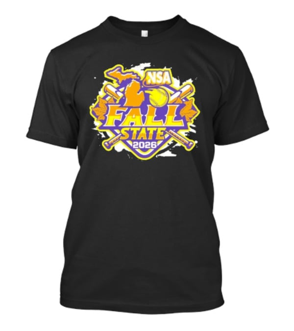 NSA Michigan 2026 Fall State Fastpitch Tournament Baseball Softball Leaves T-Shirt