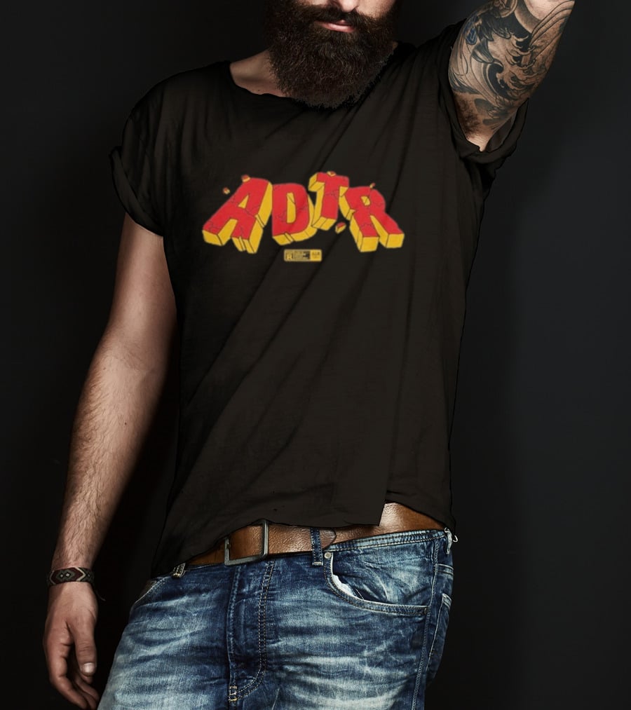 ADTR 2025 Comic Style Logo Vintage R Yellow And Red Block Letters T-Shirt