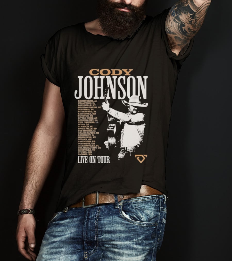 Cody Johnson 2026 Tour Live On Tour Dates And Cities With Cowboy T-Shirt