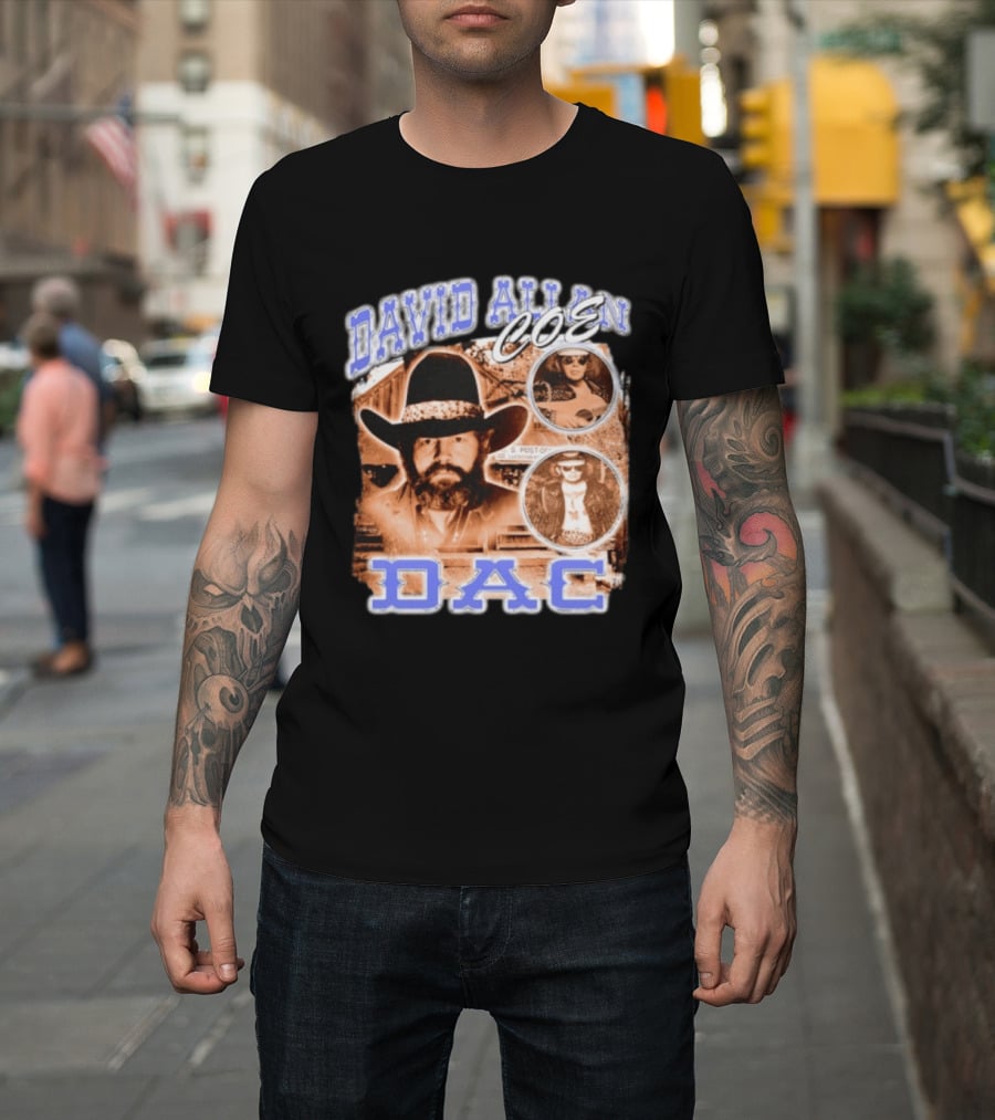David Allan Coe DAC Cowboy Hat Sunglasses Collage T-Shirt