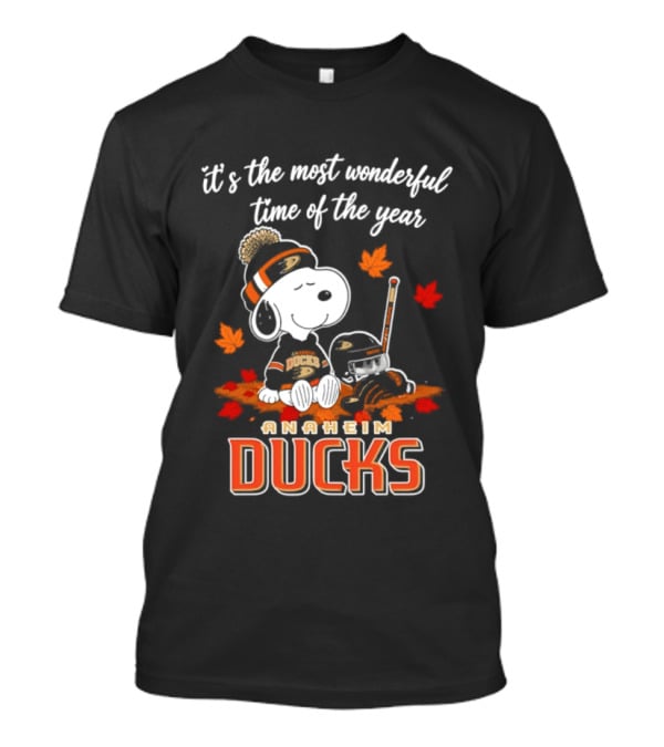 Anaheim Ducks Snoopy Halloween It's The Most Wonderful Time Of The Year 2026 T-Shirt