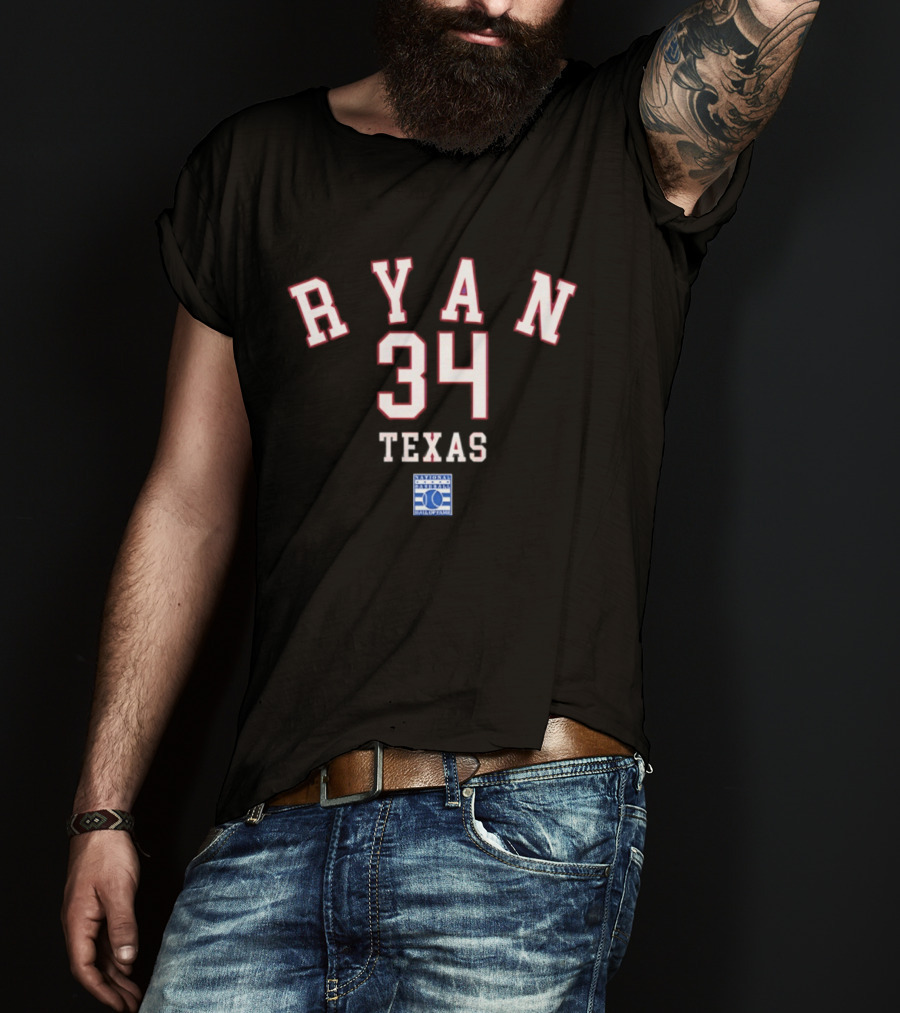 Texas Rangers Ryan 34 National Baseball Hall Of Fame T-Shirt