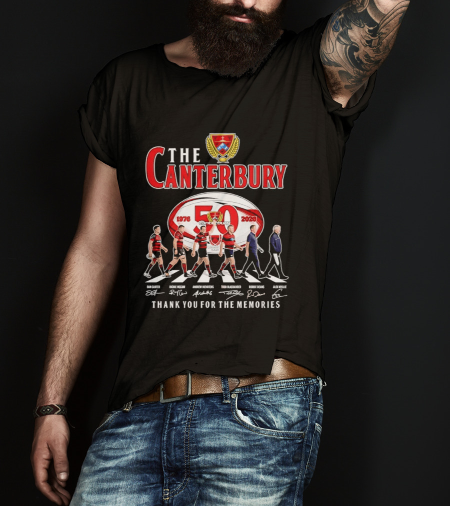 The Canterbury Rugby 50 Years 1976 2026 Thank You For The Memories Signatures T-Shirt